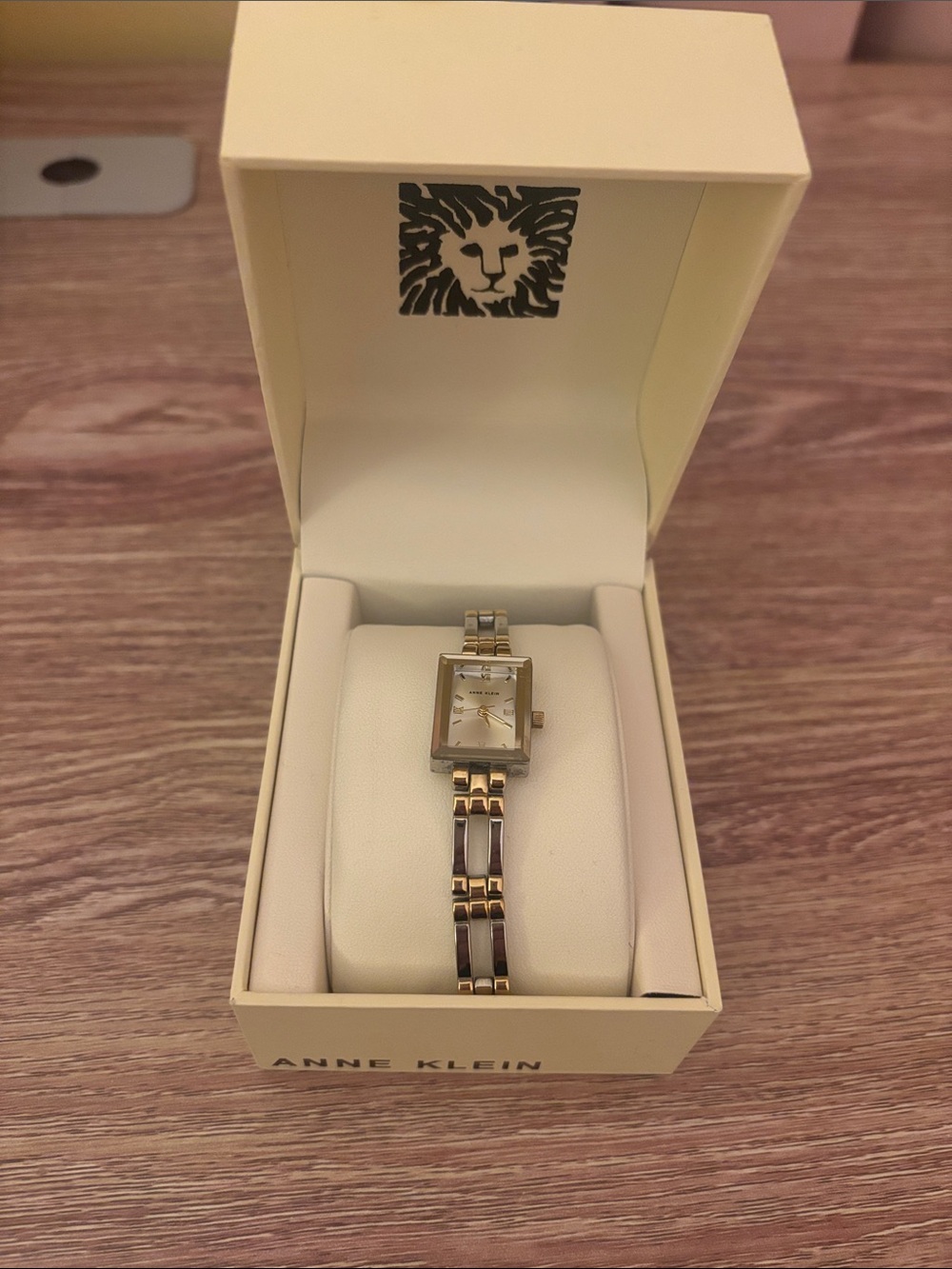 Anne Klein Two-Tone Rectangular Dial Women's Watch - Gold & Silver